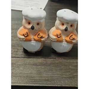 Super Cute CHEF'S HAT Cook OWL SALT & PEPPER SHAKERS